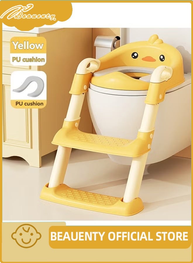 بيوينتي مقعد تدريب المرحاض بوتي مع سلم البراز الخطوة ، مقعد بوتي آمن مريح مع وسائد مضادة للانزلاق سلم للأطفال الأولاد البنات الأطفال الصغار - Image 1